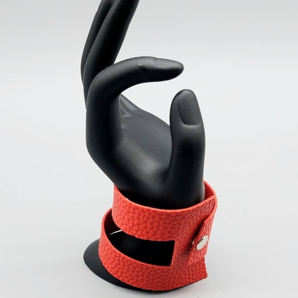Red Textured Cuff Bracelet